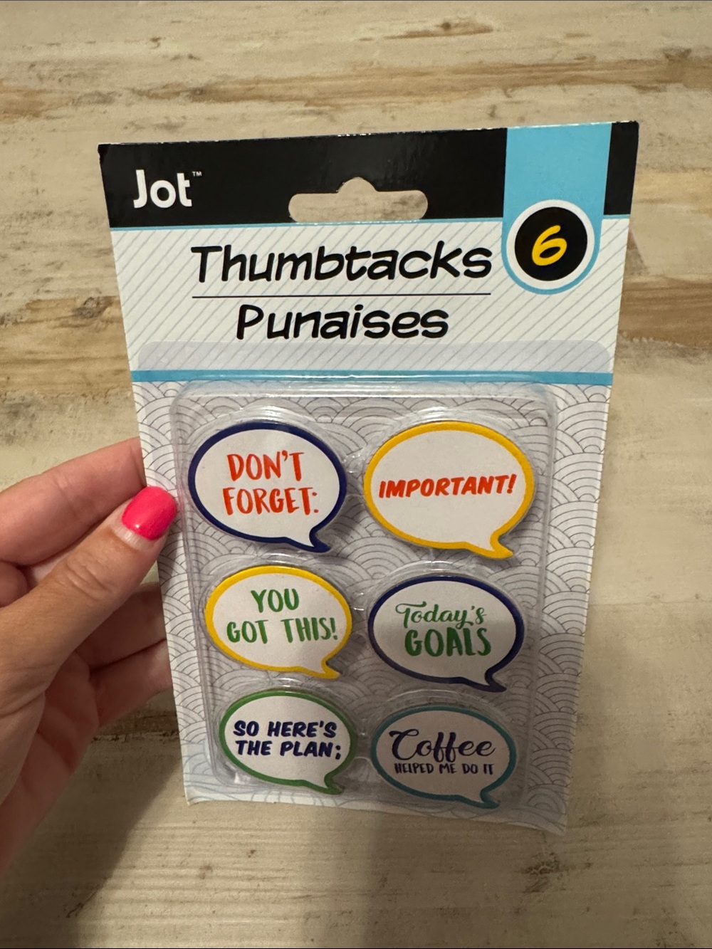 Jot Thumbtacks Motivational Speech Bubble Push Pins - Multicolor